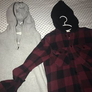 *BOYS H&M* - Zipper Hoodie and Flannel -Size Large